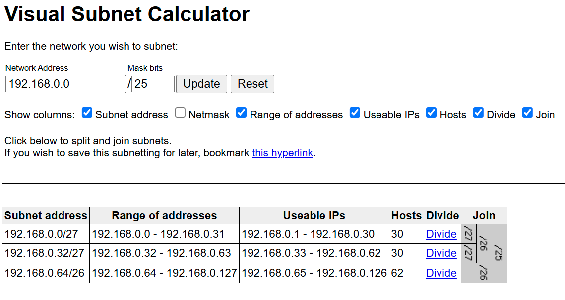 Visual Subnet Calculator