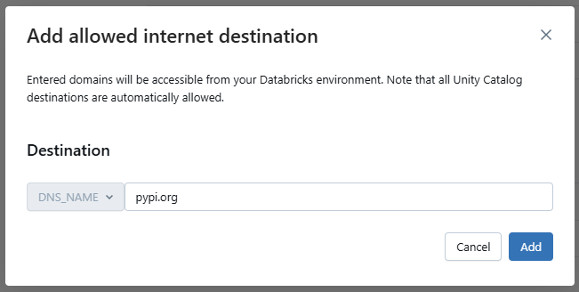 Add an allowed destination
