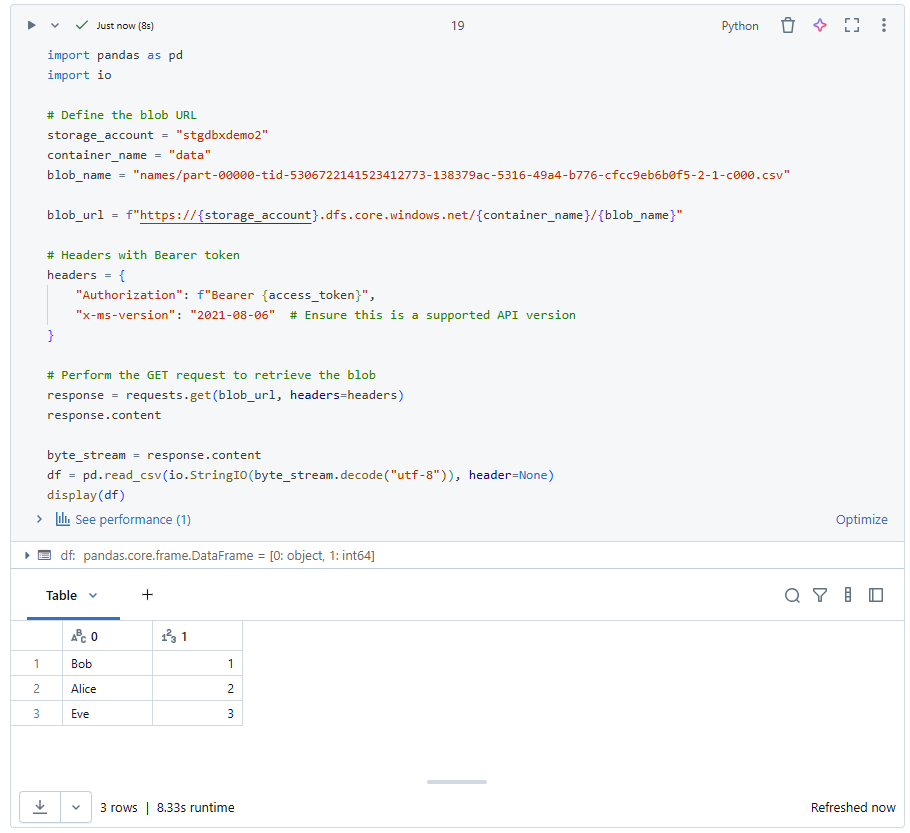 Successful connection to dfs endpoint